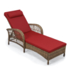 MEETWARM Outdoor Wicker Lounge Chair with Cushion, 6-Position Adjustable Patio Chaise Lounge, All Weather Lay Flat Pool Sunbathing Recliner Chair, Armrest and Head Pillow, Fade-Resistant - Thumbnail Image 2