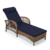 Brown Wicker/Navy Blue Cushion