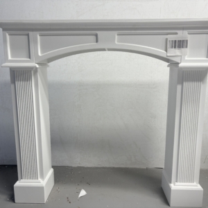 HOMEDIARY 43.3" Fireplace Mantel, Freestanding Fireplace Surround with Leg for Electric Fireplaces, MDF Mantel Surround with Shelf for Living Room with Decorative Pattern, Anti-Tipping & Waterproof, ASIN#B0FPG4K94X