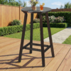 HOMEDIARY Outdoor Solid Wood Bar Table, 41.9” Round Log Patio Bar Counter Height Table, Rustic Adirondack High Top Bar Table, Heavy Duty Bistro Pub Table for Backyard, Deck & Indoor Use - Thumbnail Image 2