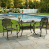 MEETWARM 3 Piece Patio Bistro Set Cast Alumiunm Patio Furniture Set, All Weather Bistro Table and Chairs Set of 2, Outdoor Bistro Table Set for Balcony Poolside Deck Garden & Indoor Use, Dark Bronze - Thumbnail Image 2