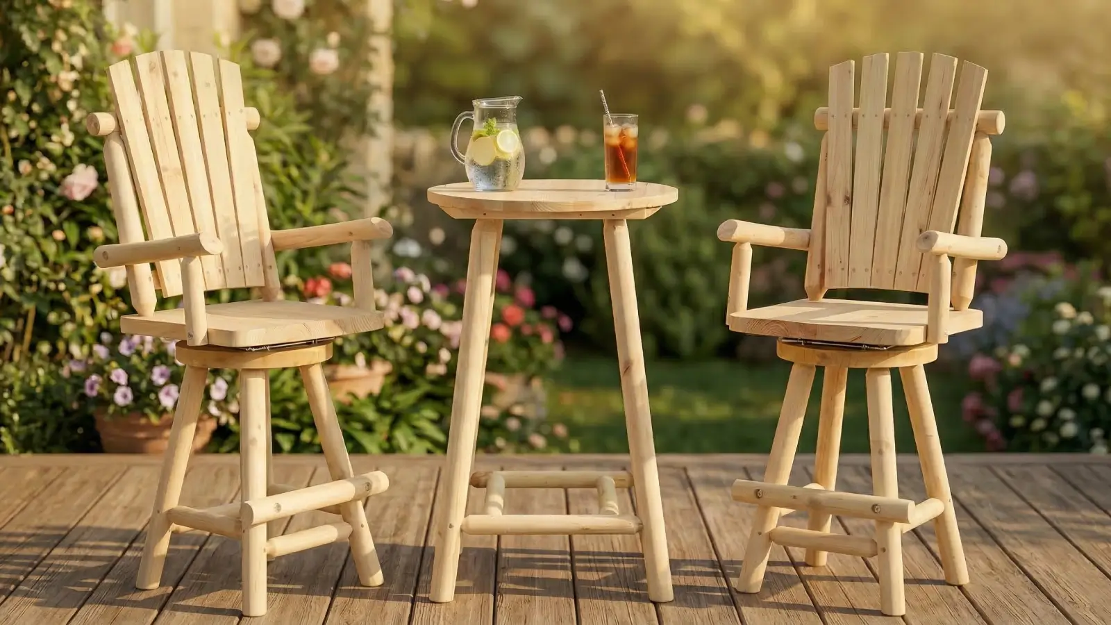 Meetwarm Weather Resistant Wooden Patio Chair