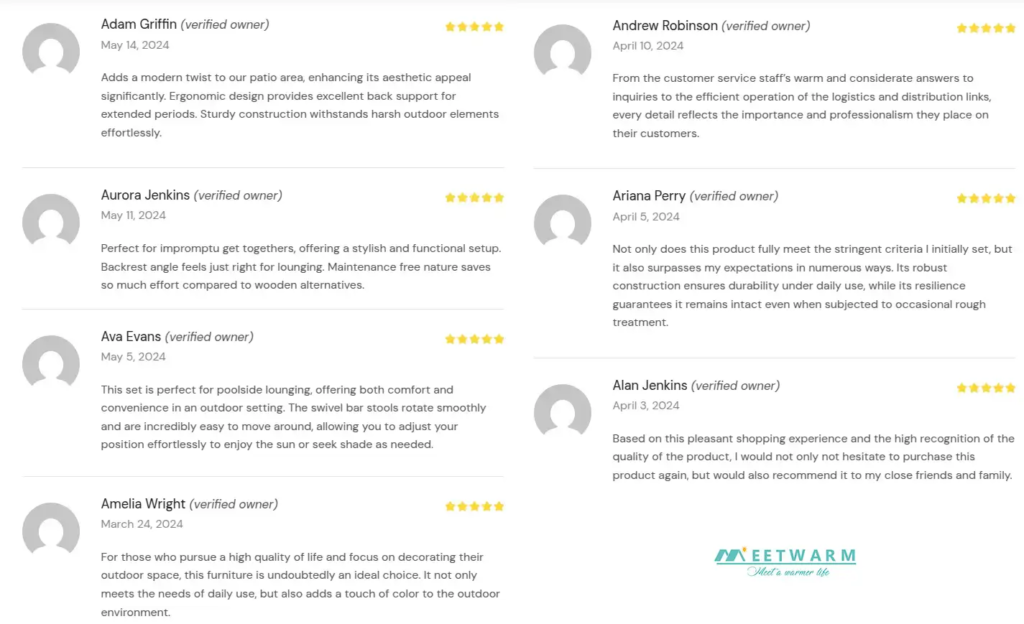 Meetwarm Patio Swivel Bar Set Positive Review