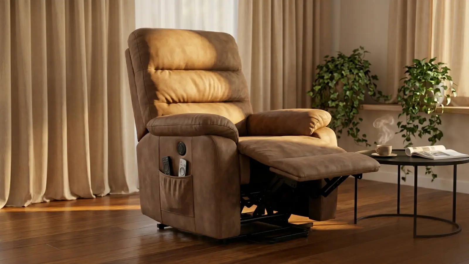 Redefining Weekend Cozy. Power Lift Recline Dual Remotes (Included)*Remotes Included. Power Port On Panel