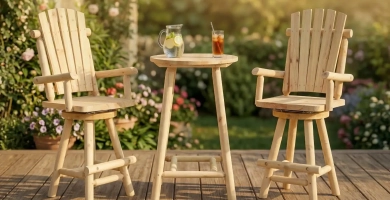 Meetwarm Weather Resistant Wooden Patio Chair