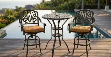 Meetwarm patio bar sets under $500, Meetwarm patio bar sets, budget-friendly outdoor bar furniture, cast aluminum patio furniture, swivel bar stools, cheap outdoor bar sets, all-weather patio bistro sets.